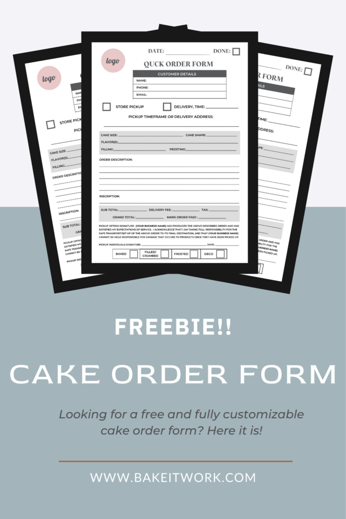 Cake Order Form - bakeitwork.com